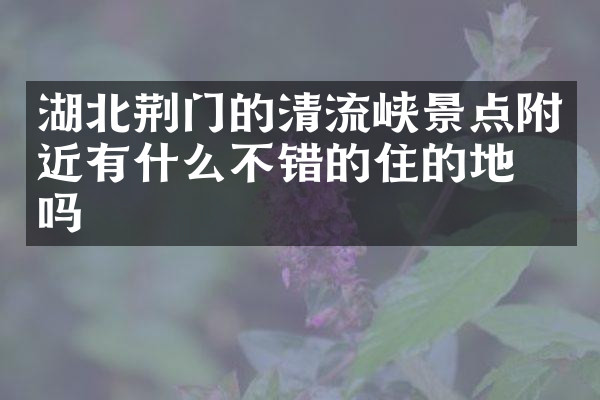 湖北荆门的清流峡景点附近有什么不错的住的地方吗