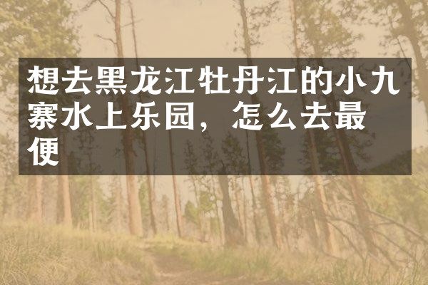 想去黑龙江牡丹江的小九寨水上乐园，怎么去最方便