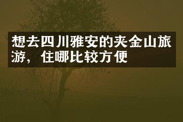 想去四川雅安的夹金山旅游，住哪比较方便