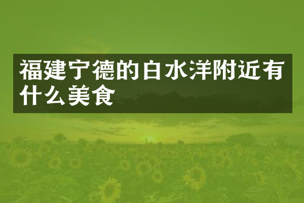 福建宁德的白水洋附近有什么美食