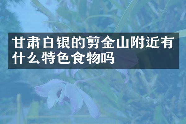 甘肃白银的剪金山附近有什么特色食物吗