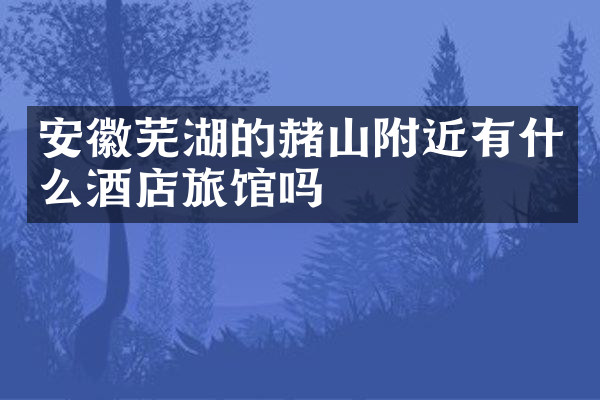 安徽芜湖的赭山附近有什么酒店旅馆吗