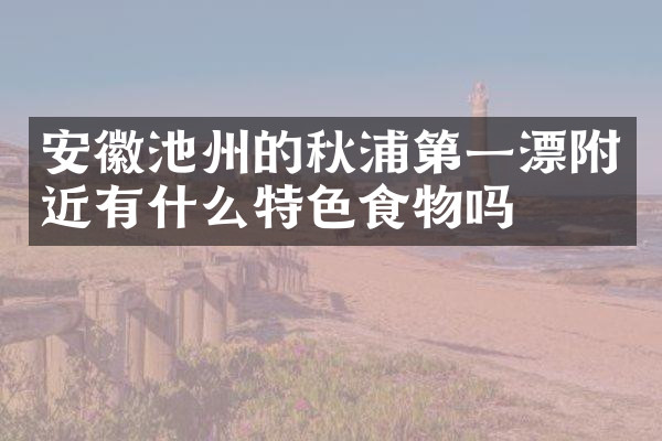 安徽池州的秋浦第一漂附近有什么特色食物吗