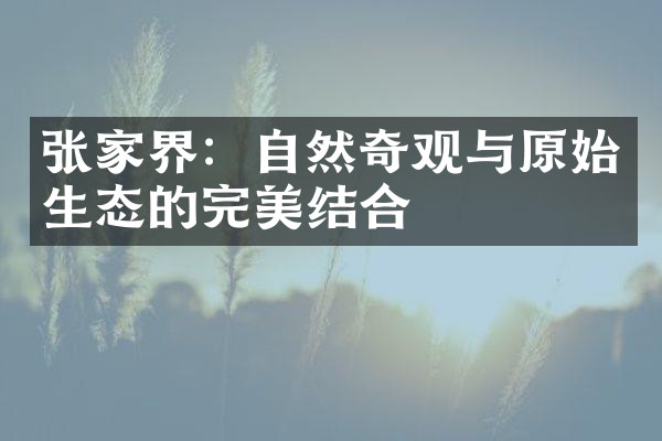张家界：自然奇观与原始生态的完美结合