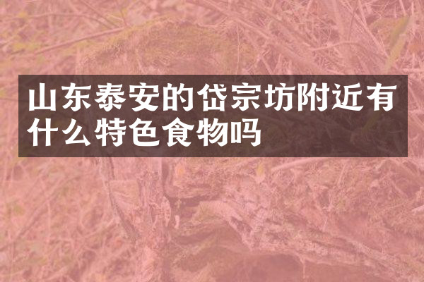 山东泰安的岱宗坊附近有什么特色食物吗