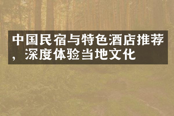中国民宿与特色酒店推荐，深度体验当地文化