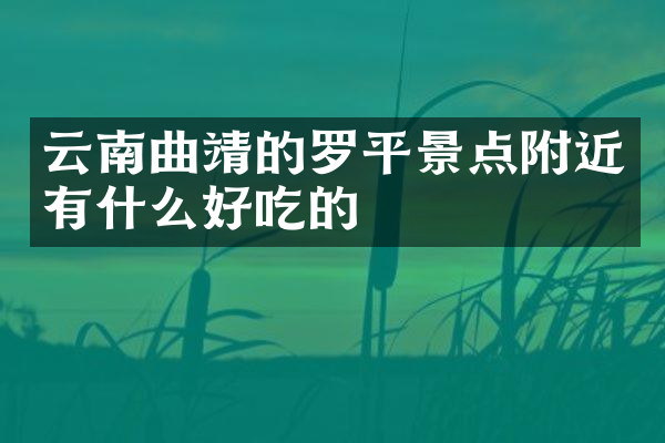 云南曲靖的罗平景点附近有什么好吃的