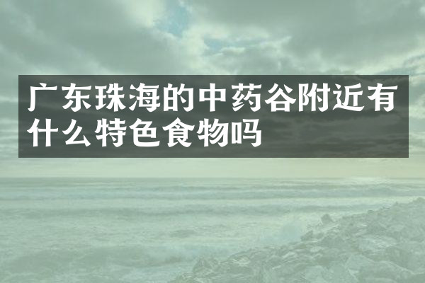 广东珠海的中药谷附近有什么特色食物吗