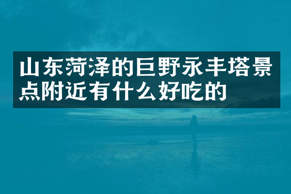 山东菏泽的巨野永丰塔景点附近有什么好吃的