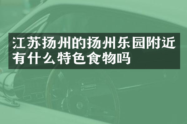 江苏扬州的扬州乐园附近有什么特色食物吗