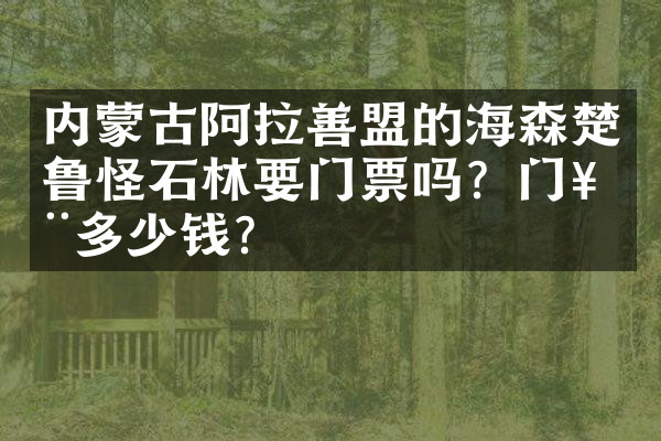 内蒙古阿拉善盟的海森楚鲁怪石林要门票吗？门票多少钱？