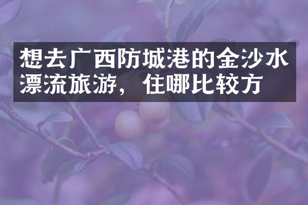 想去广西防城港的金沙水漂流旅游，住哪比较方便