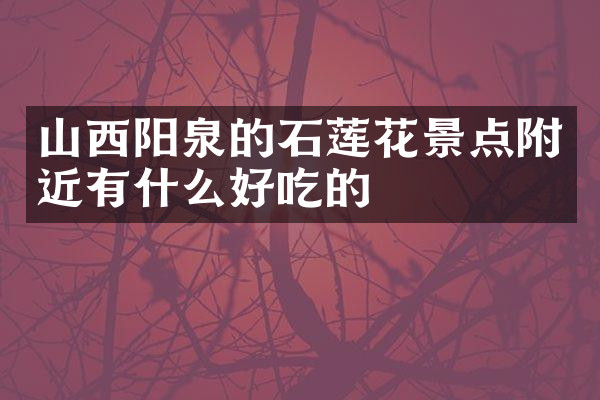 山西阳泉的石莲花景点附近有什么好吃的
