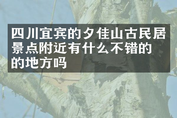 四川宜宾的夕佳山古民居景点附近有什么不错的住的地方吗