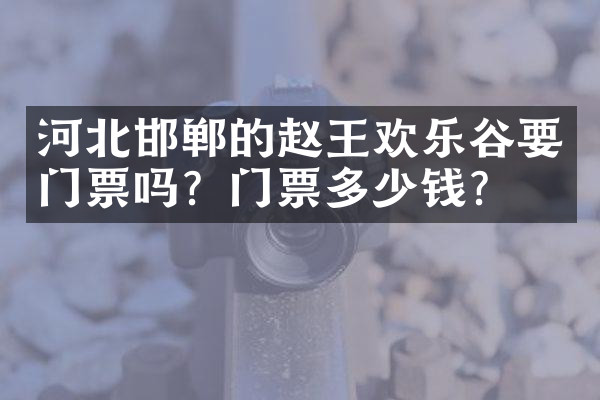 河北邯郸的赵王欢乐谷要门票吗？门票多少钱？