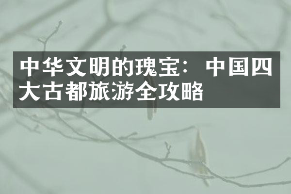 中华文明的瑰宝：中国四大古都旅游全攻略