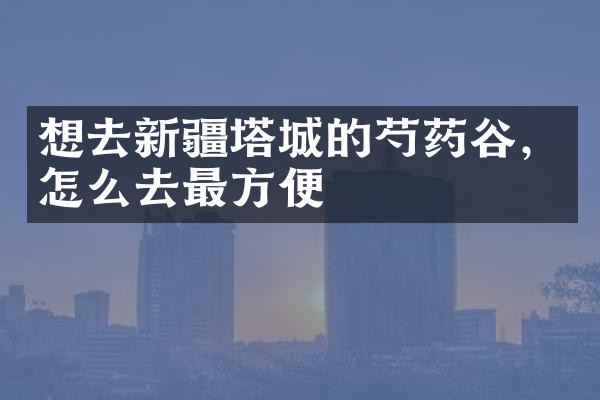 想去新疆塔城的芍药谷，怎么去最方便