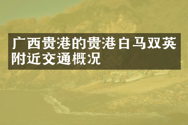 广西贵港的贵港白马双英附近交通概况