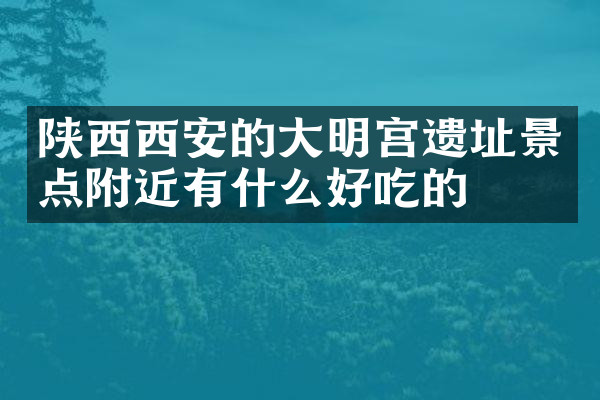 陕西西安的大明宫遗址景点附近有什么好吃的