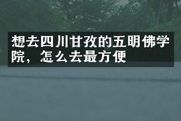 想去四川甘孜的五明佛学院，怎么去最方便
