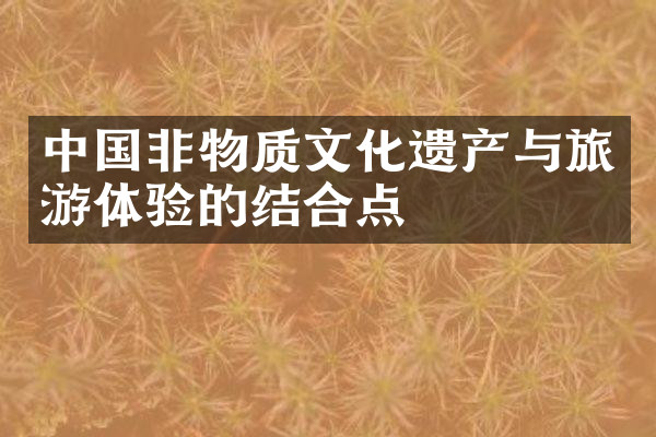 中国非物质文化遗产与旅游体验的结合点