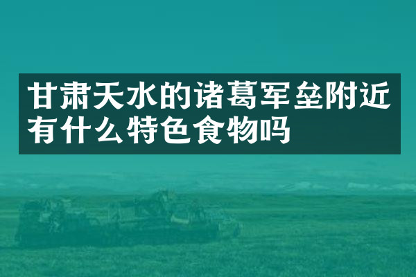 甘肃天水的诸葛军垒附近有什么特色食物吗
