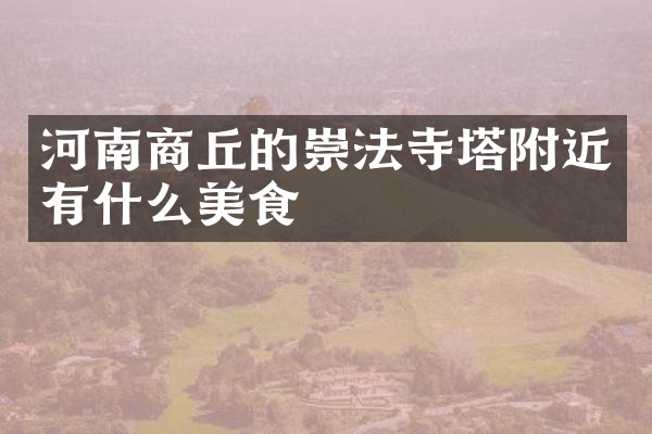 河南商丘的崇法寺塔附近有什么美食
