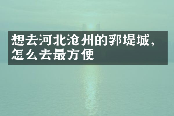 想去河北沧州的郛堤城，怎么去最方便