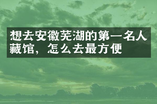 想去安徽芜湖的第一名人藏馆，怎么去最方便