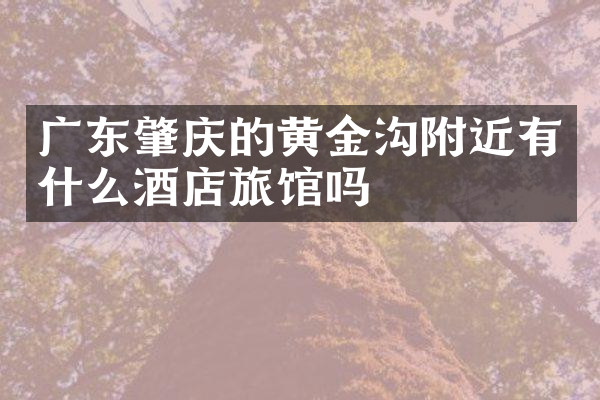 广东肇庆的黄金沟附近有什么酒店旅馆吗