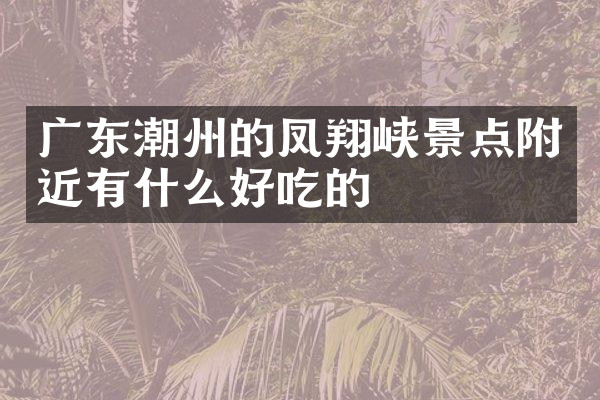 广东潮州的凤翔峡景点附近有什么好吃的