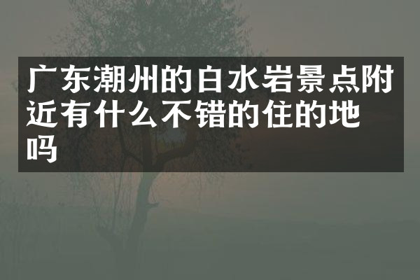 广东潮州的白水岩景点附近有什么不错的住的地方吗