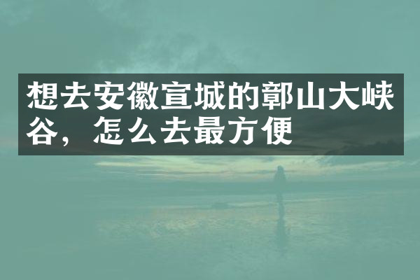 想去安徽宣城的鄣山大峡谷，怎么去最方便