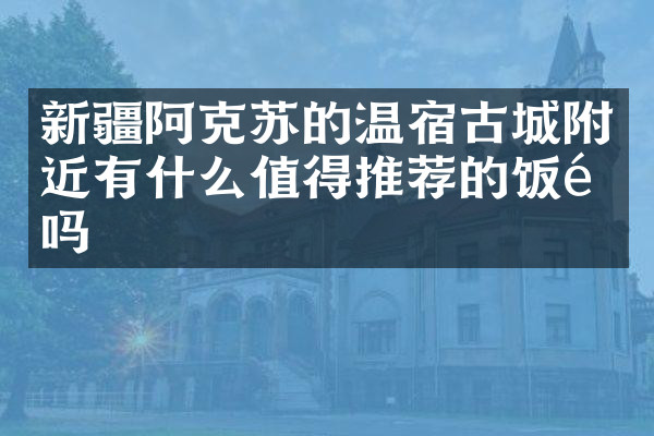 新疆阿克苏的温宿古城附近有什么值得推荐的饭馆吗