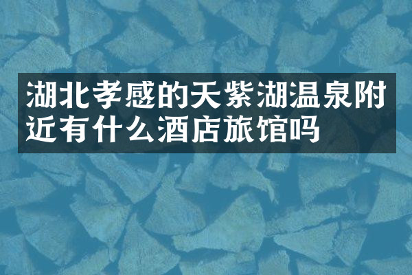 湖北孝感的天紫湖温泉附近有什么酒店旅馆吗
