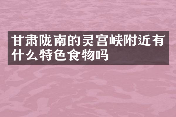 甘肃陇南的灵宫峡附近有什么特色食物吗