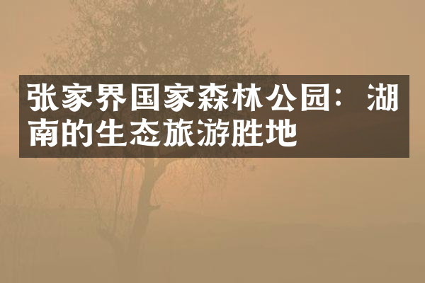 张家界国家森林公园：湖南的生态旅游胜地