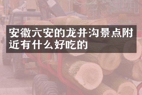 安徽六安的龙井沟景点附近有什么好吃的