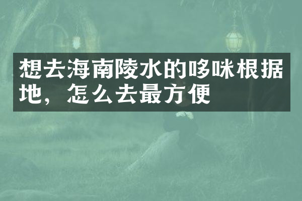 想去海南陵水的哆咪根据地，怎么去最方便