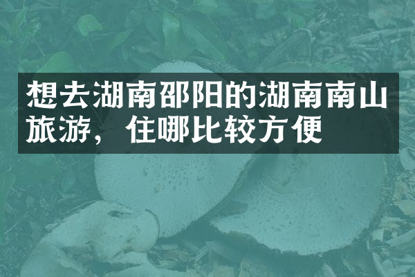 想去湖南邵阳的湖南南山旅游，住哪比较方便