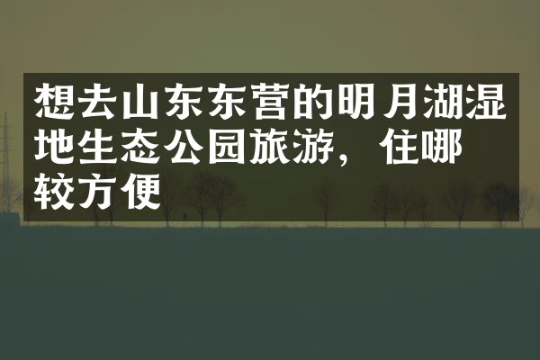 想去山东东营的明月湖湿地生态公园旅游，住哪比较方便