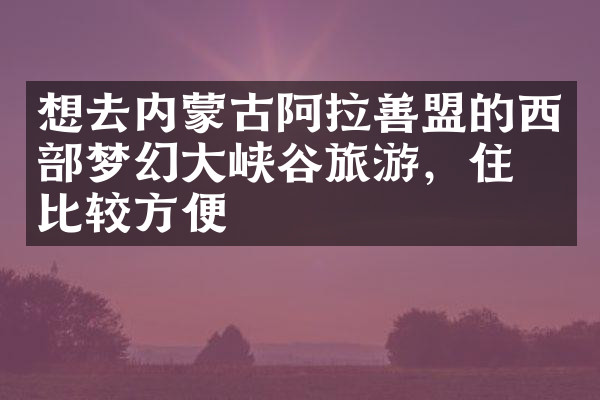 想去内蒙古阿拉善盟的西部梦幻大峡谷旅游，住哪比较方便