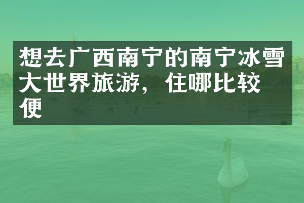 想去广西南宁的南宁冰雪大世界旅游，住哪比较方便