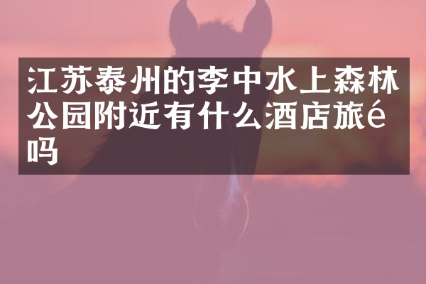 江苏泰州的李中水上森林公园附近有什么酒店旅馆吗