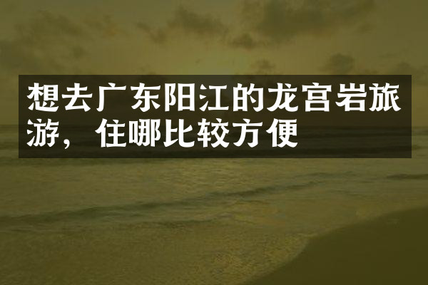 想去广东阳江的龙宫岩旅游，住哪比较方便