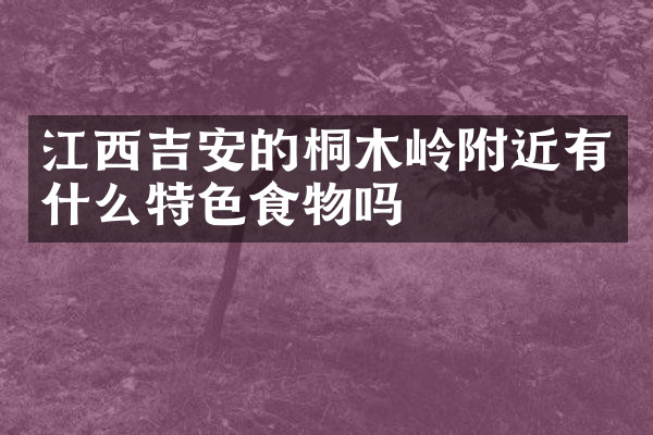 江西吉安的桐木岭附近有什么特色食物吗