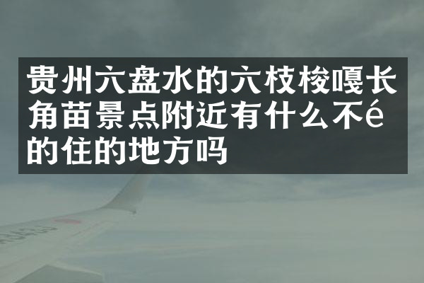 贵州六盘水的六枝梭嘎长角苗景点附近有什么不错的住的地方吗