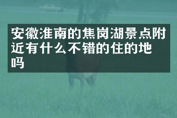 安徽淮南的焦岗湖景点附近有什么不错的住的地方吗