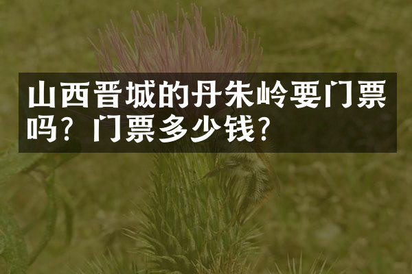 山西晋城的丹朱岭要门票吗？门票多少钱？