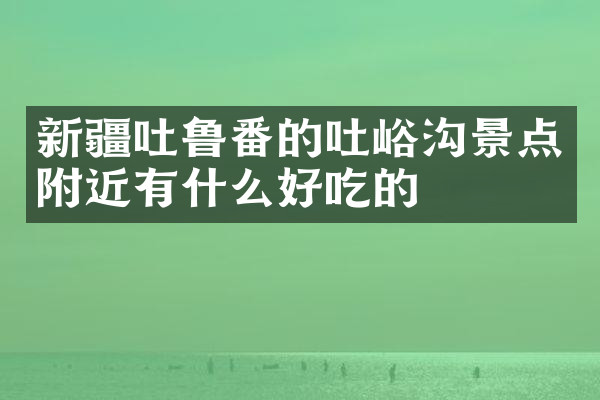 新疆吐鲁番的吐峪沟景点附近有什么好吃的